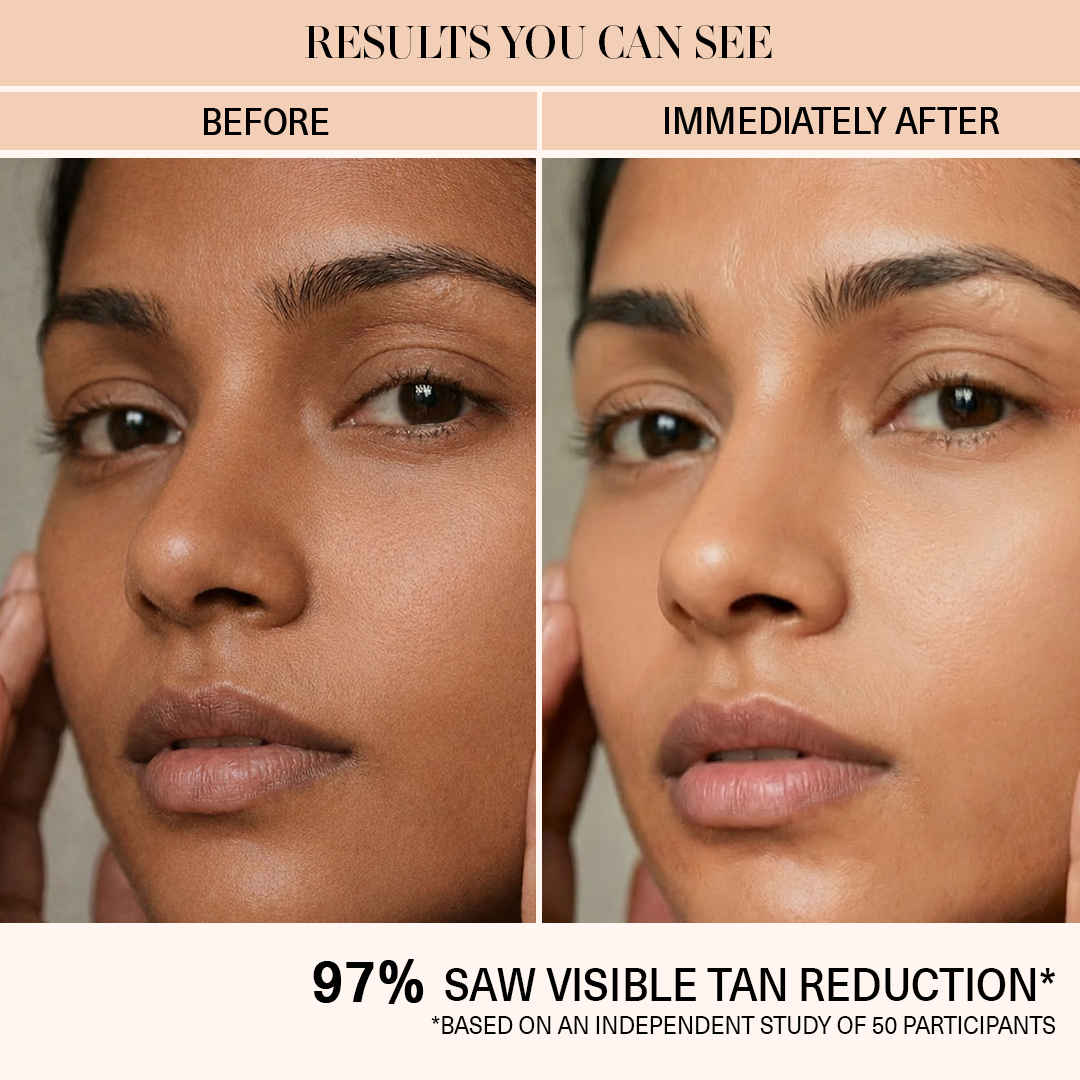 tanning before and after image